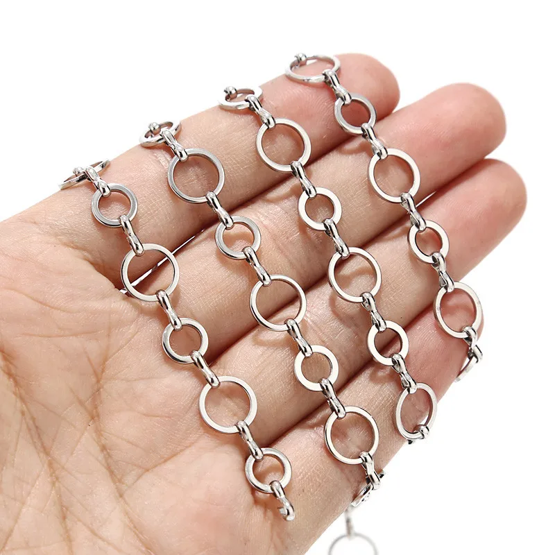 1M NO FADE Stainless Steel 10mm Circle Link Chain for DIY Women Necklace Bracelet Jewelry Making Water-resistant