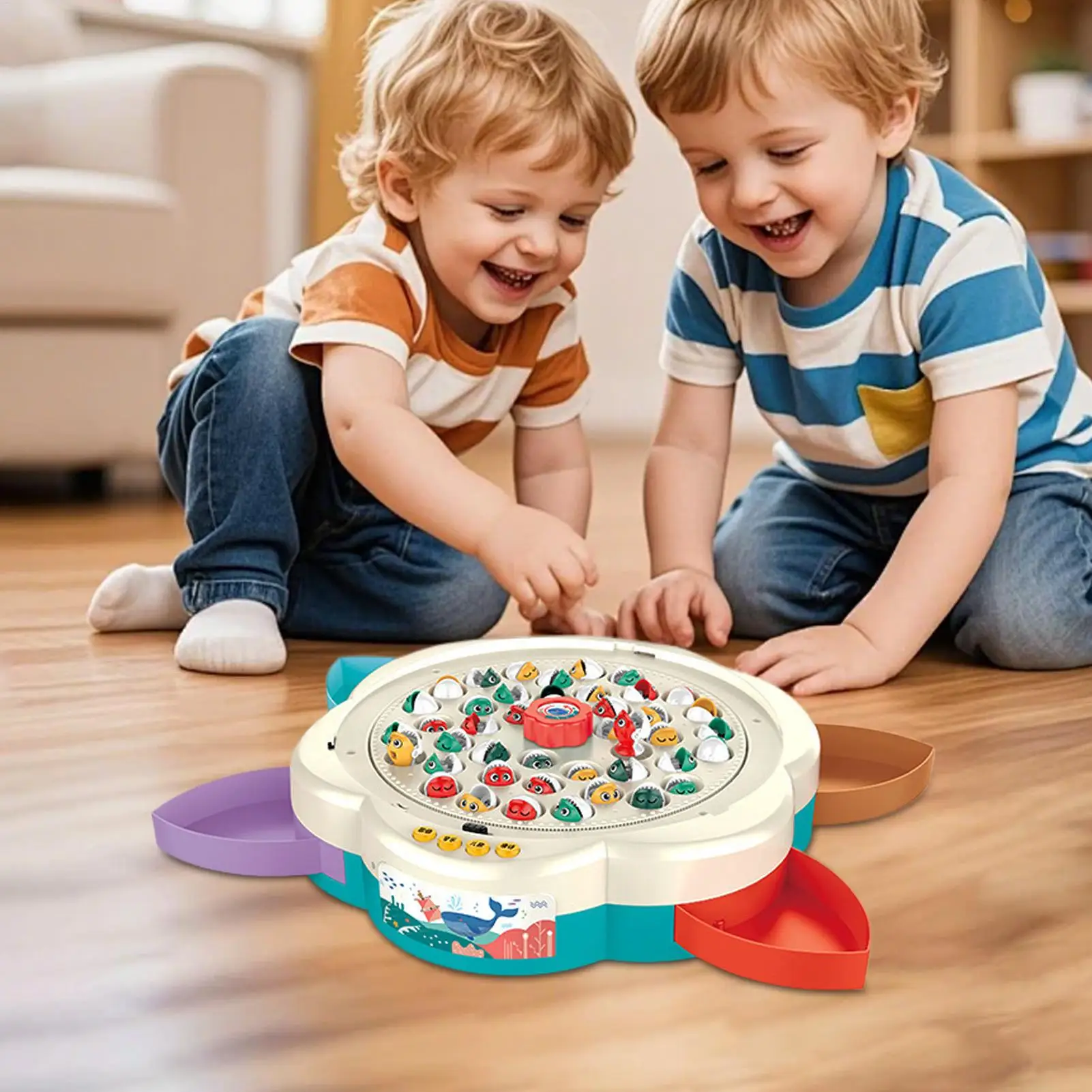 幼児用釣りゲーム 幼児用磁気釣りセット 音楽付き 親子絆学習活動 4-6歳用