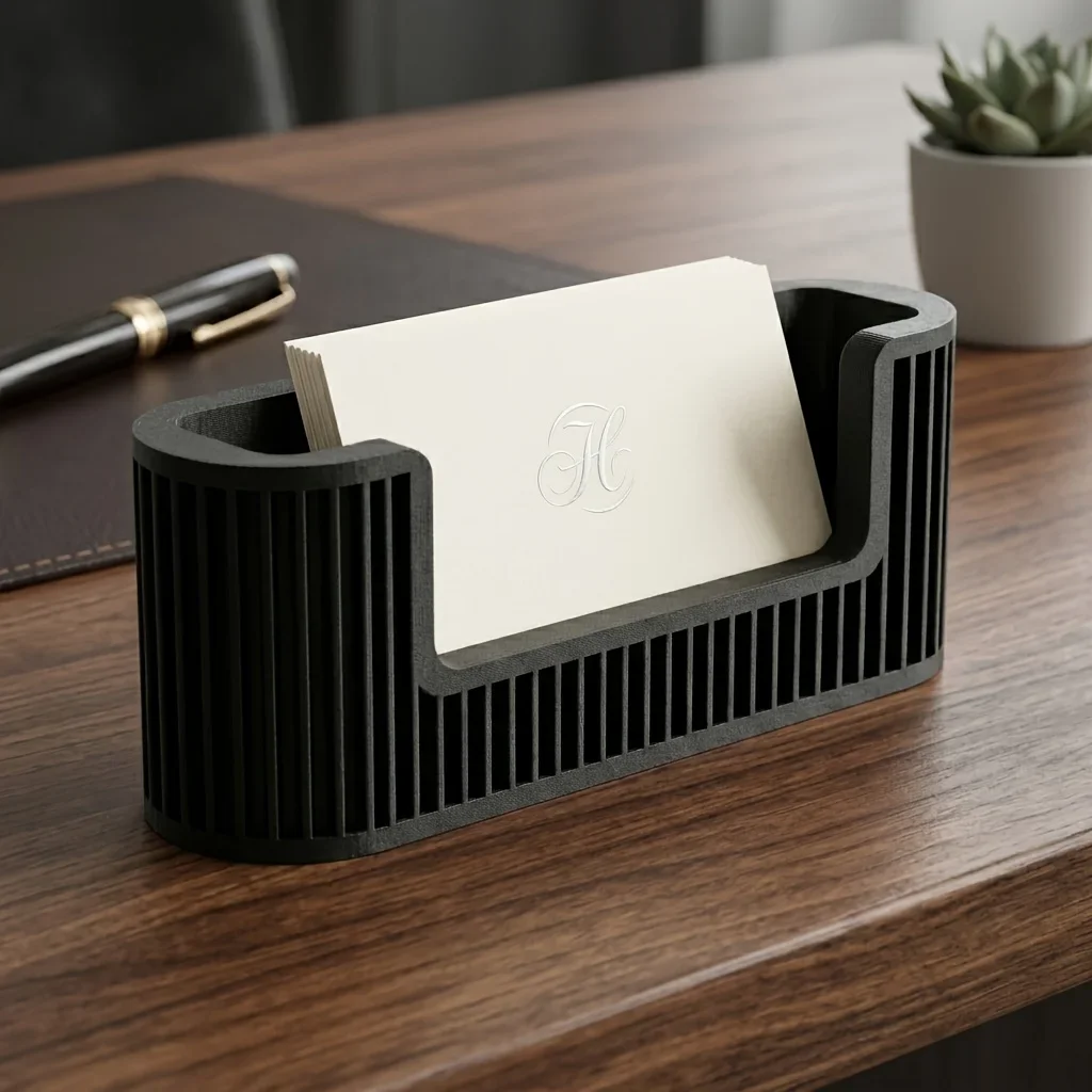 3D Printed Minimalist Striped Roman Column Storage Rack, Multifunctional Business Card Holder for Office Reception Table