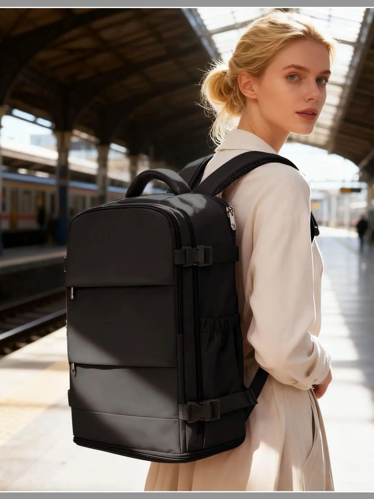 Femmes hommes bagages à main sac à dos affaires collège ordinateur portable voyage sac à dos étanche à transporter mochila viaje cabina avion 40x20x25