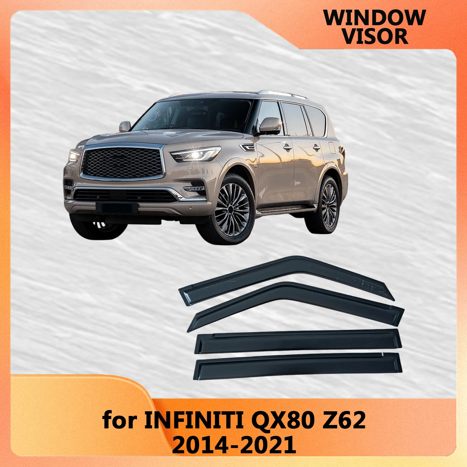 

Оконный козырек от дождя для Infiniti QX80 Z62 2014 2015 2016 2017 2018 2019 2020 2021, ветрозащитные дефлекторы, дверной козырек, вентиляционные шторы