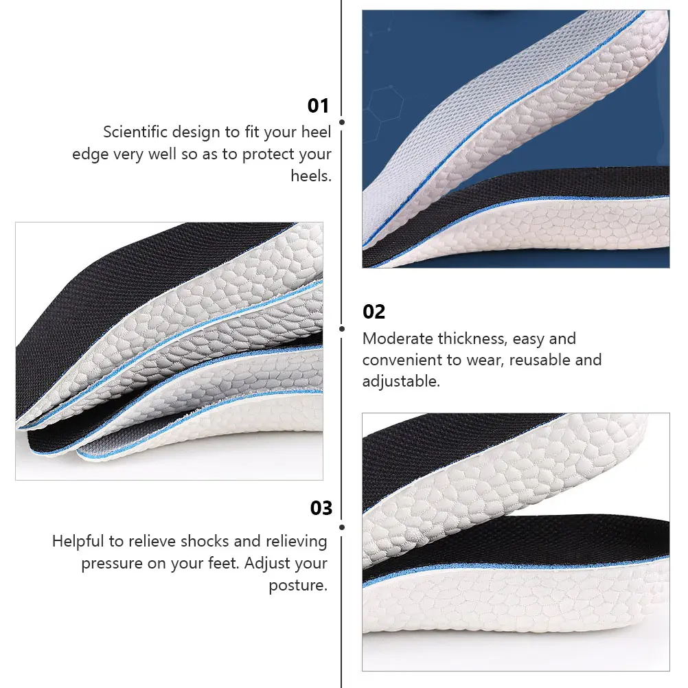

1pcs Height Increase Insole Invisible Heel Cushion Breathable Sweat Absorbing Adjustable Foot Support Pad Anti Slip Heel