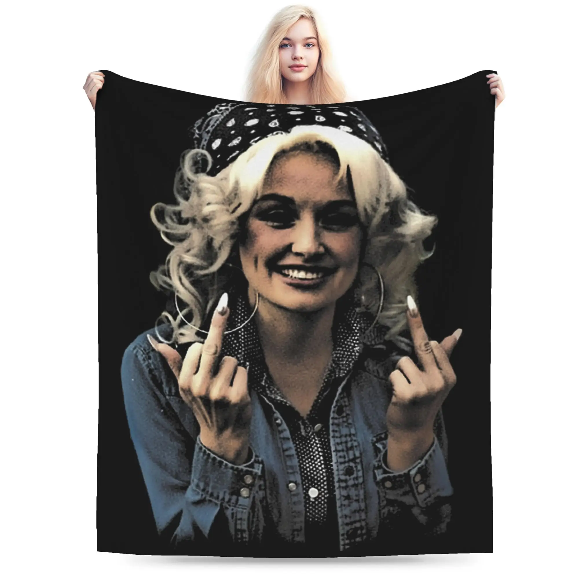 RIP Dolly Parton Print Blanket For Men Women Super Soft Cozy  Throw Blankets for Sofa 50x60 Inches Multiple Sizes