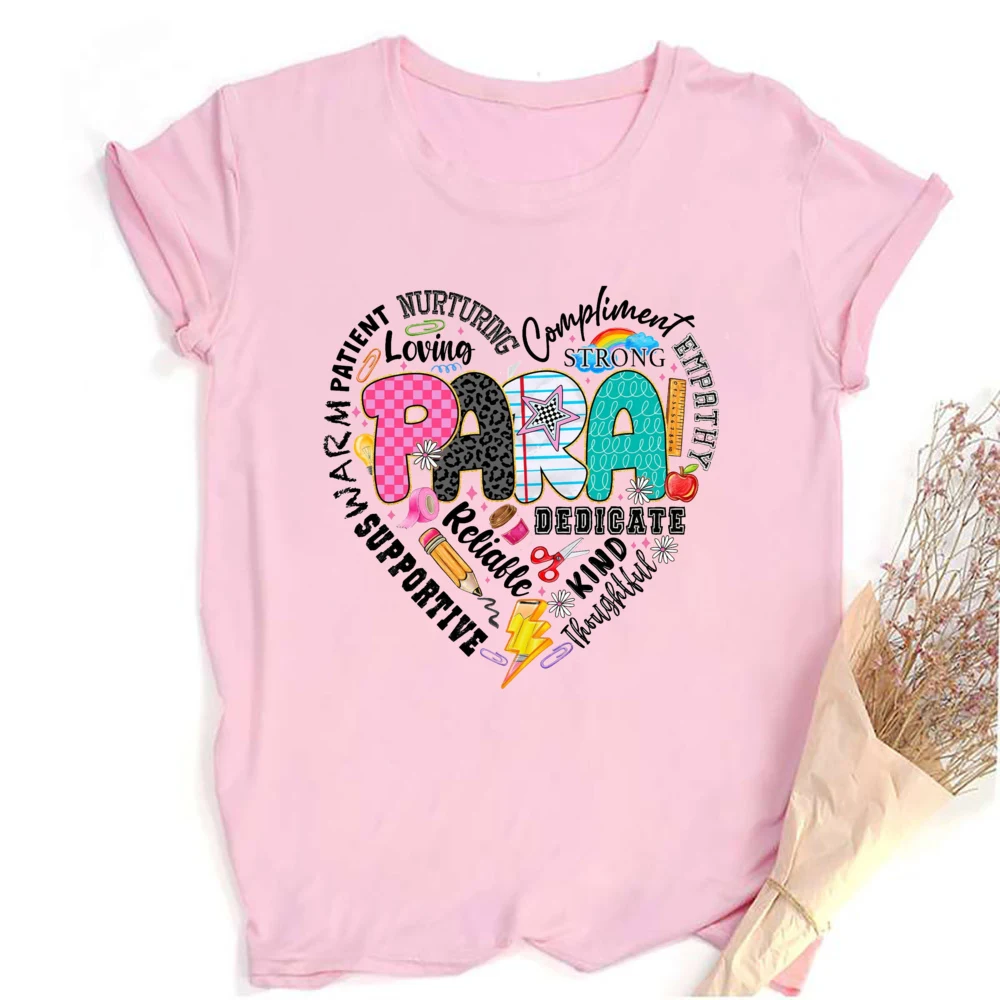 เสื้อยืดพิมพ์ลายหัวใจภาษาสเปน เสื้อยืดนักเรียนตลก เสื้อยืดแขนสั้นสำหรับกลับไปโรงเรียน เสื้อยืดแขนสั้น เสื้อเชิ้ตมืออาชีพ