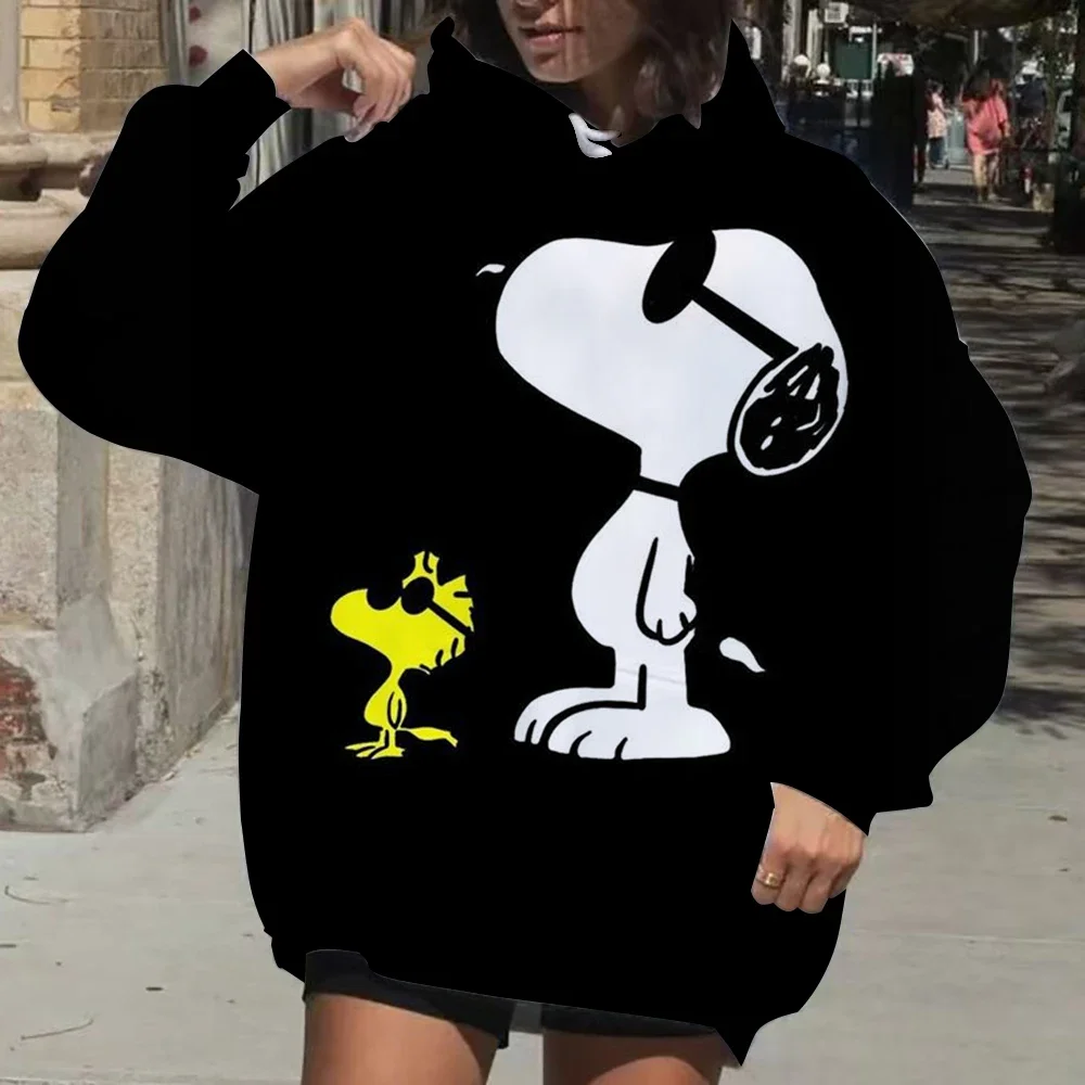 Autumn  and Winter Fashion Cute Snoopy Printed   Hoodie Y2K Retro Street Sweatshirt Hip Hop Hoodie