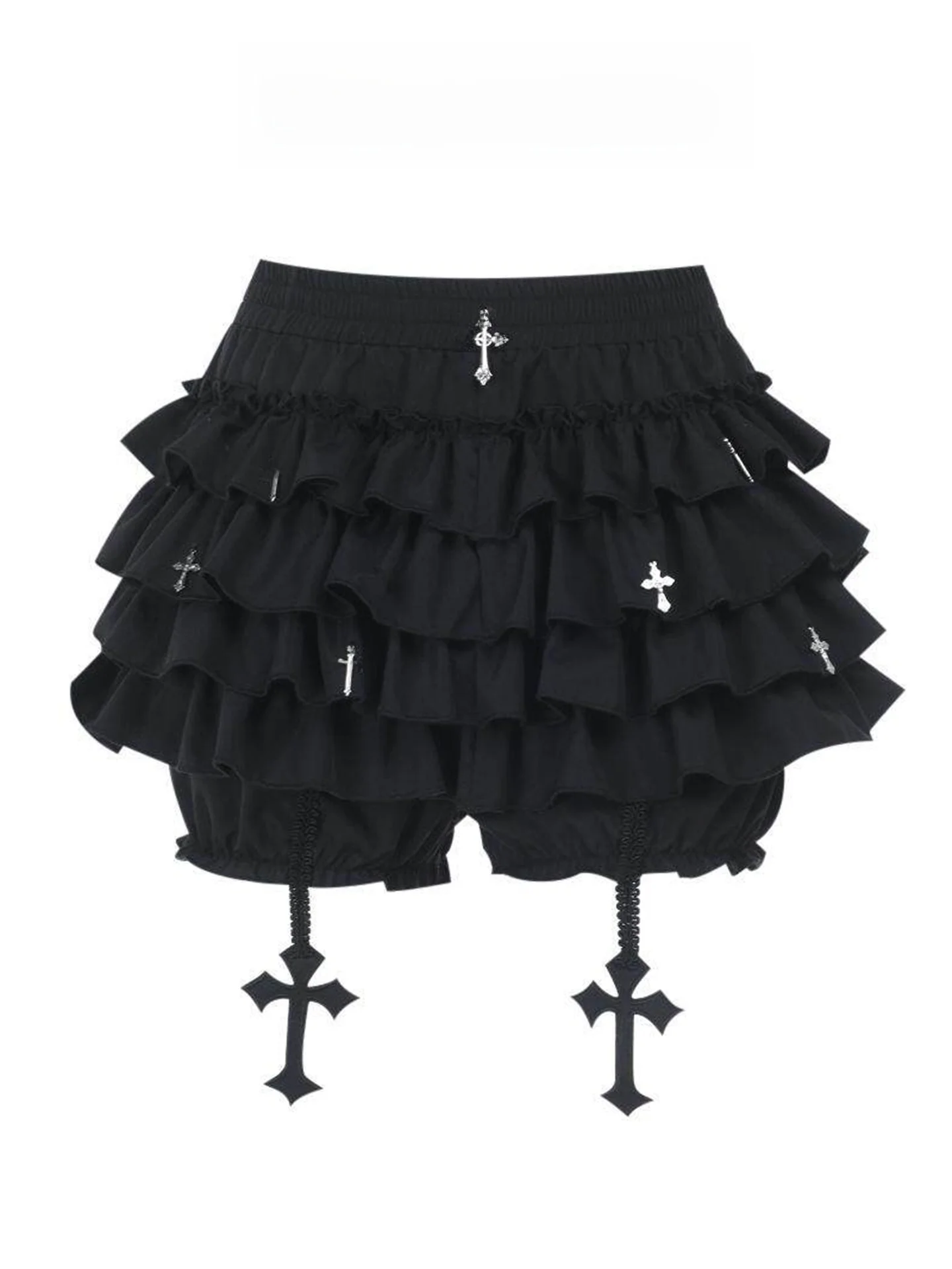 

Черная короткая пышная юбка-шорты в стиле Y2K для девушек, весенняя, в стиле панк-субкультуры, с высокой талией, А-силуэт