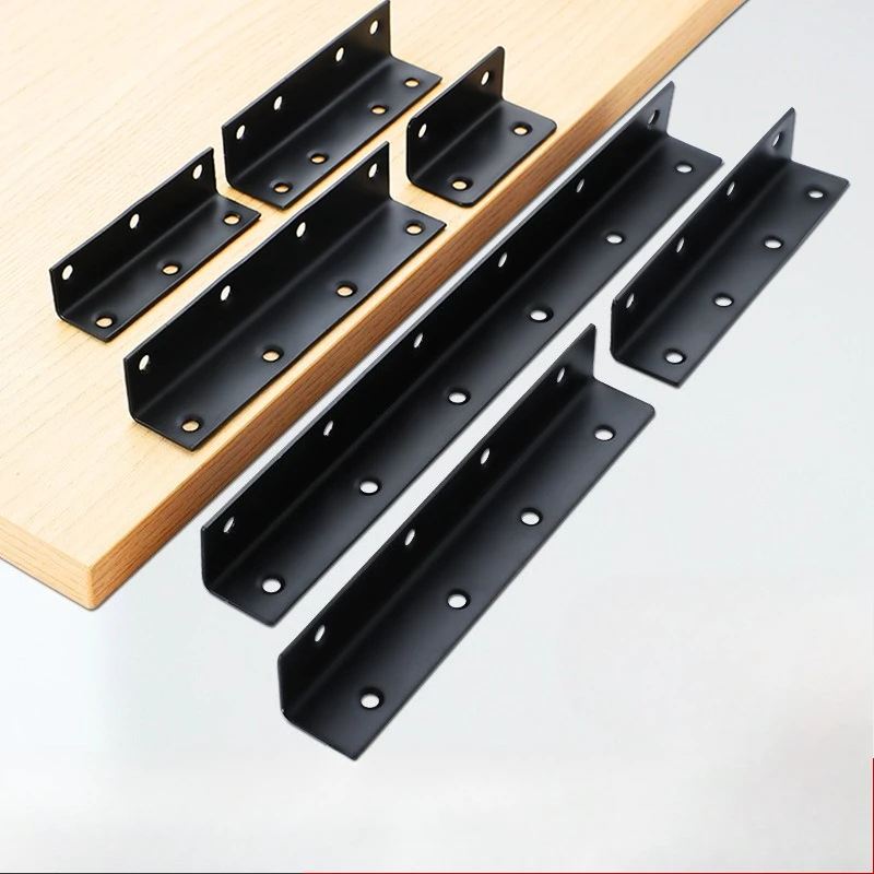 4pcs Stainless Steel L-Shaped Corner Brace, Heavy Duty Metal Shelf Support Bracket for Cabinet Furniture