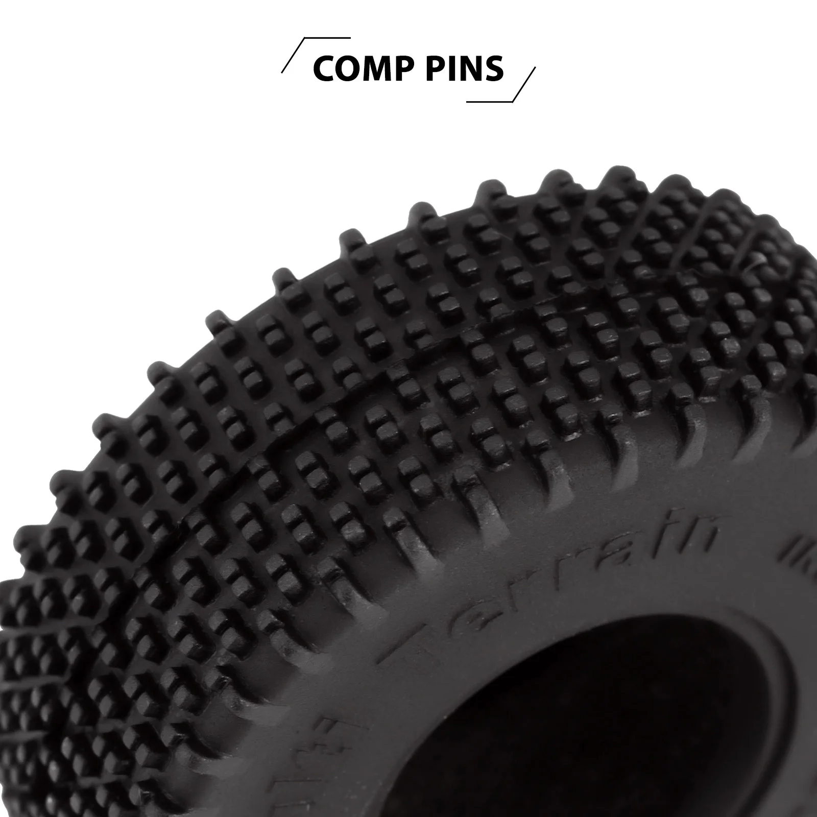 INJORA Comp Pins Multi Terrains 1.0 Wheel Tires 55*20mm for 1/18 1/24 RC Car Axial SCX24 TRX4M AX24 Upgrade (T1013)