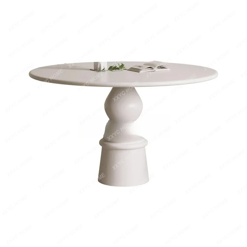 

QQsolid wood round dining table and chair combination solid wood round table