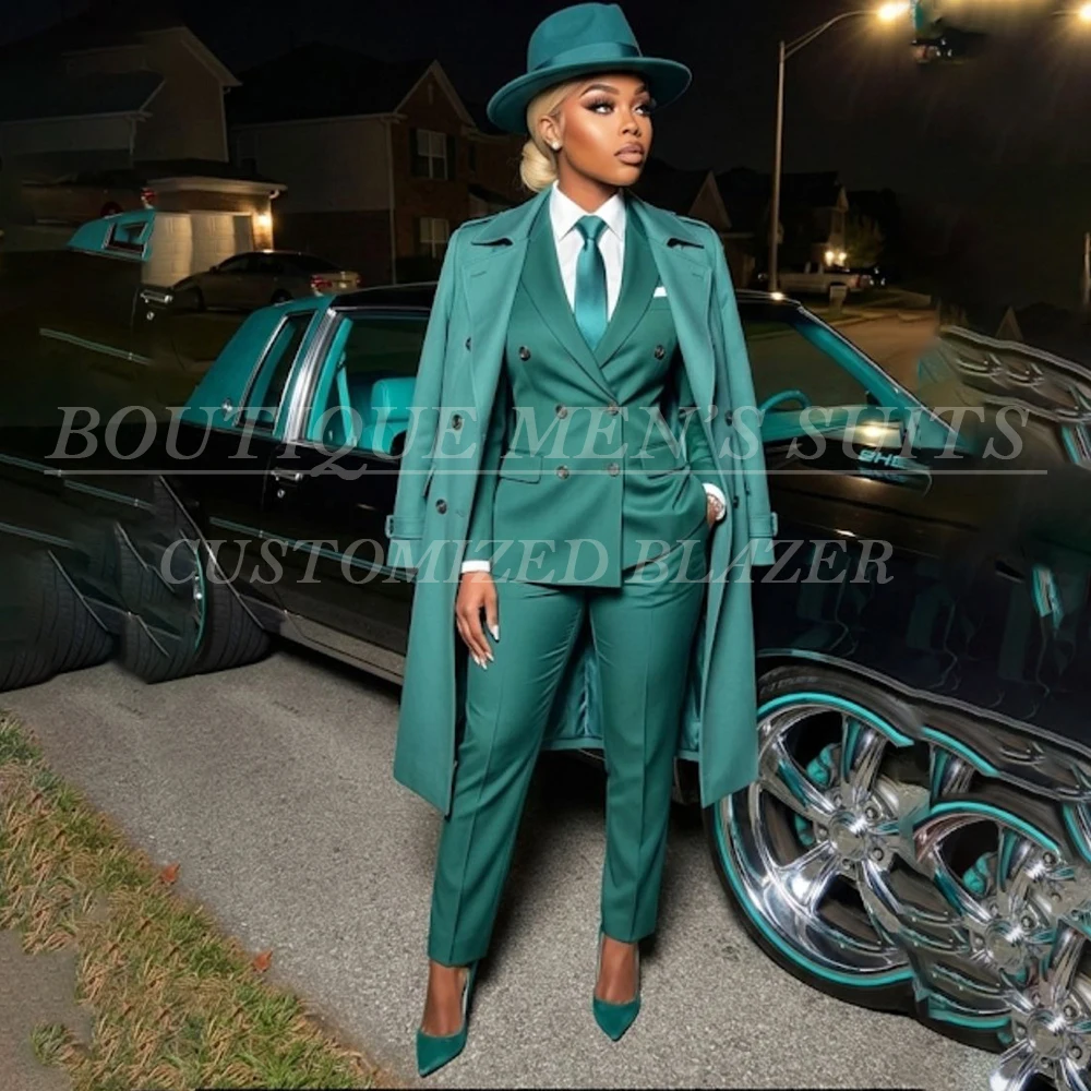 Luxury Women's Suits 3 Piece Jacket Pants Trench Full Sets Customzied Color Size Office Lady Clothing Elegant Female Outfits