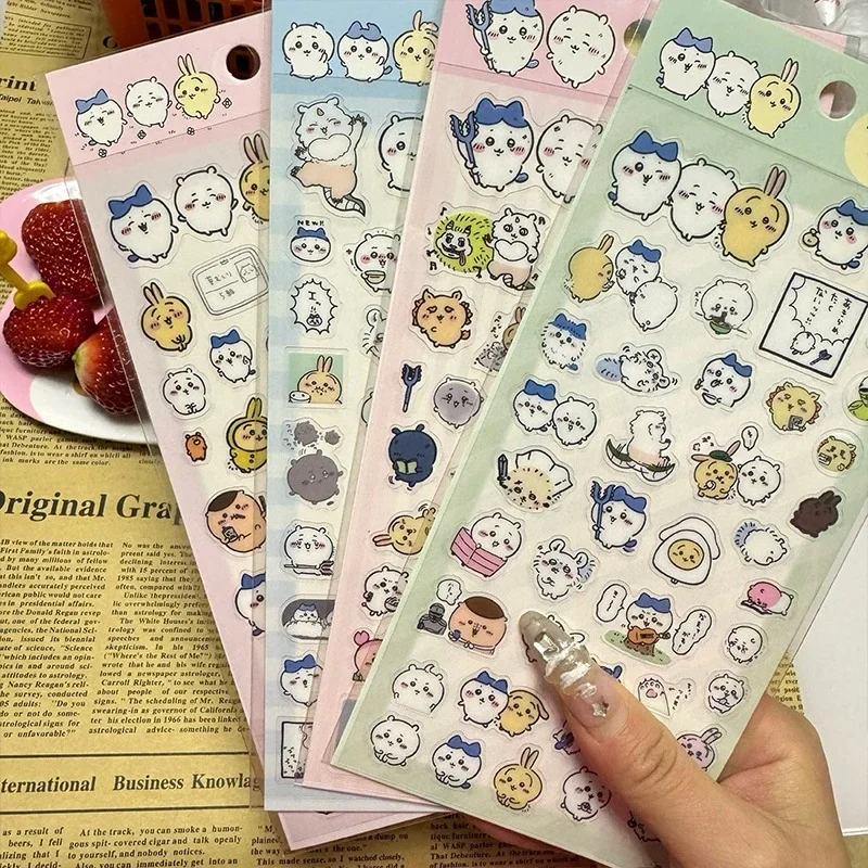 Yiji Niedliche Aufkleber Hachiware USAGI PVC-Sticker Selbstironischer Bär Süße Wasserbecher-Notizbuch-DIY-Kawaii-Aufkleber-Dekoration – Detail 6