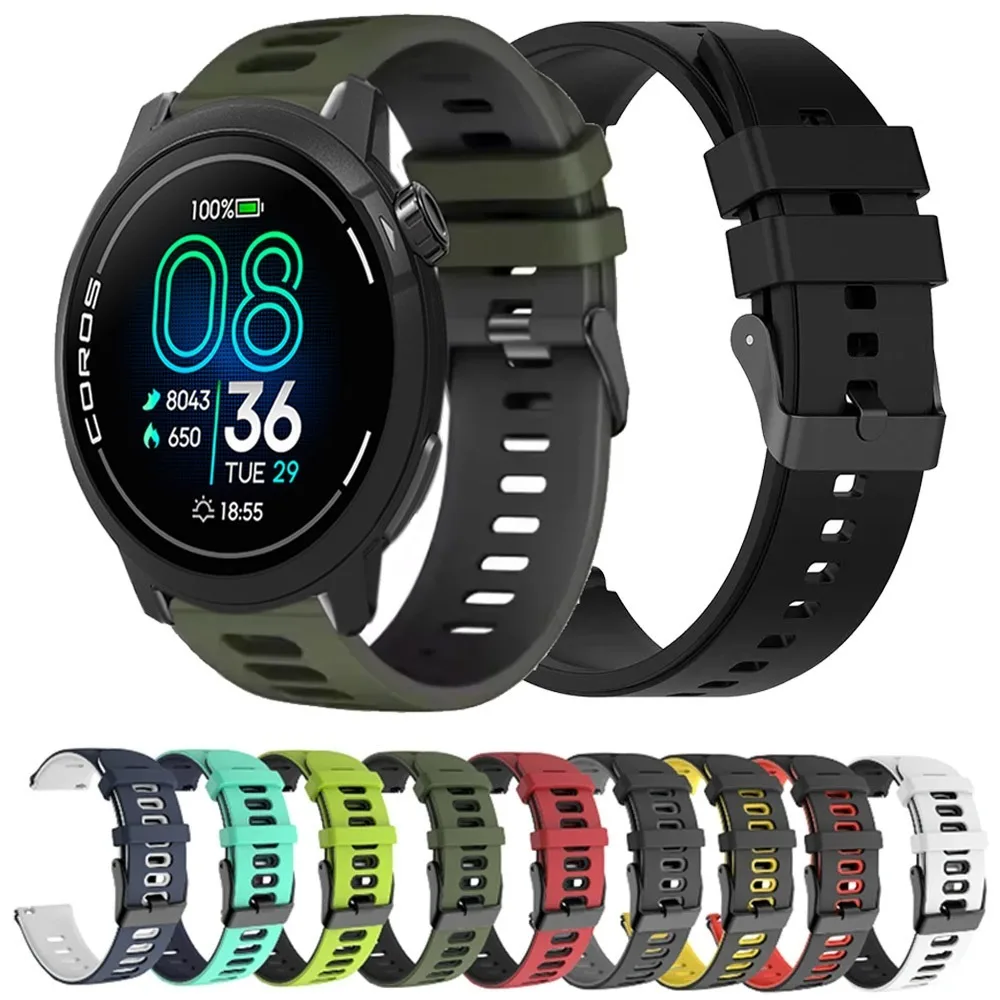 22 mm 20 mm Sport-Silikonband für Suunto Vertical 2 Run/Race S 2/5 9 Peak, bequemes Band für COROS PACE Pro/APEX 4 2 Pro 46 mm