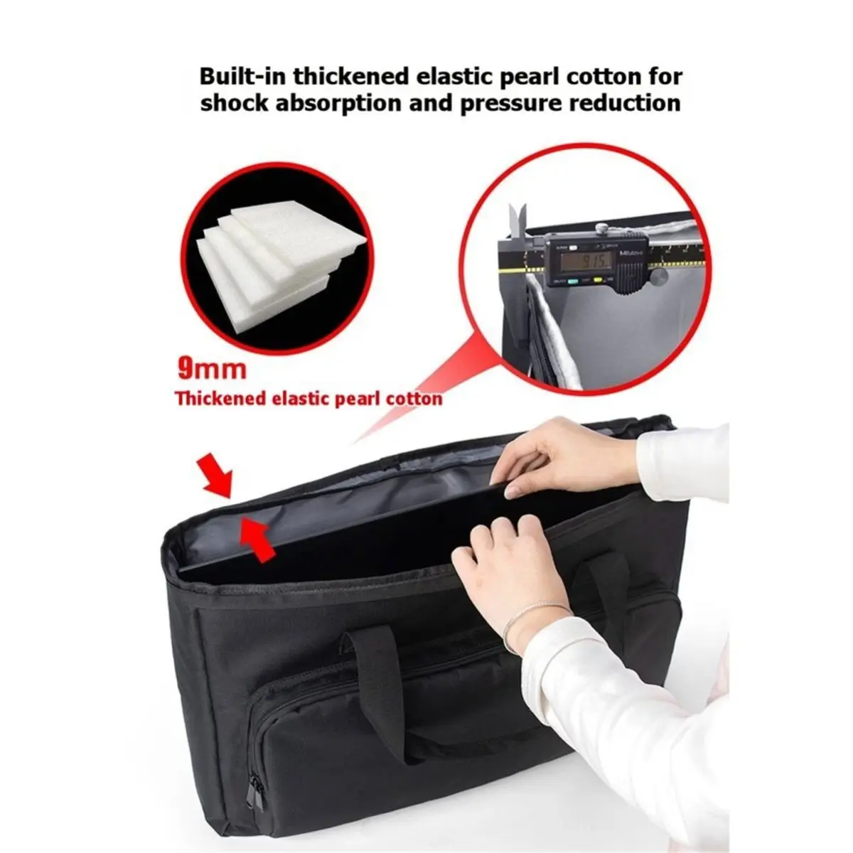 DT75BG 24 Inch Monitor Carrying Bag with Cushioning Foam Shockproof Full Protection Traveling Portable Computer Screen Bag