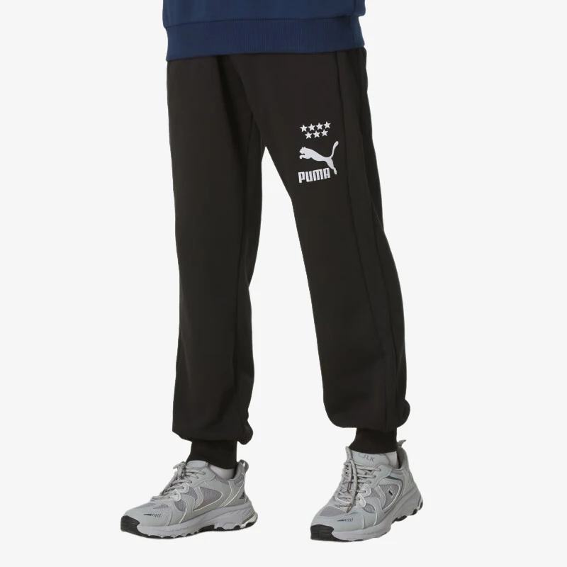 

PUMA, оригинальные новые мужские зауженные вязаные спортивные брюки со шнуровкой и принтом, 628095-01