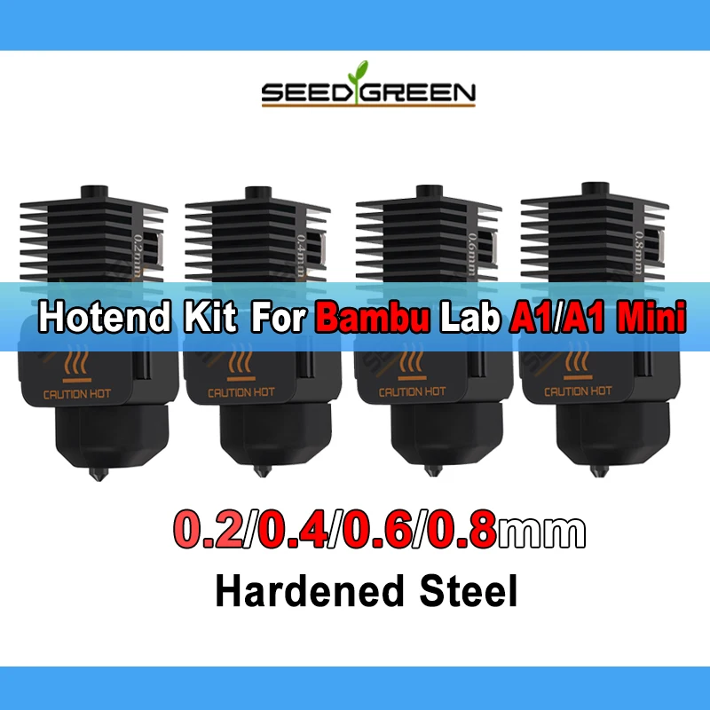 

For Bambu Lab A1 mini Hotend Kit 0.2/0.4/0.6/0.8MM Nozzle Hardened steel For Bambu Lab A1 Nozzles Assembly 3D printer Hotend
