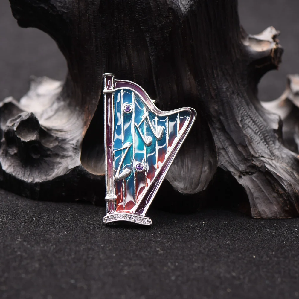 Designer Brooches Enamel Lapel Pin Brooch For Gift 925 Silver Multi-color CZ Brooch