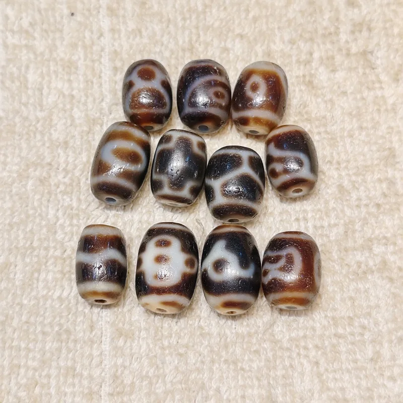 

Xizang Totem Dzi Taiwan Permeation Wrapping Horseshoe Weathered Agate Sky Bead Necklace Pendant DIY Accessories