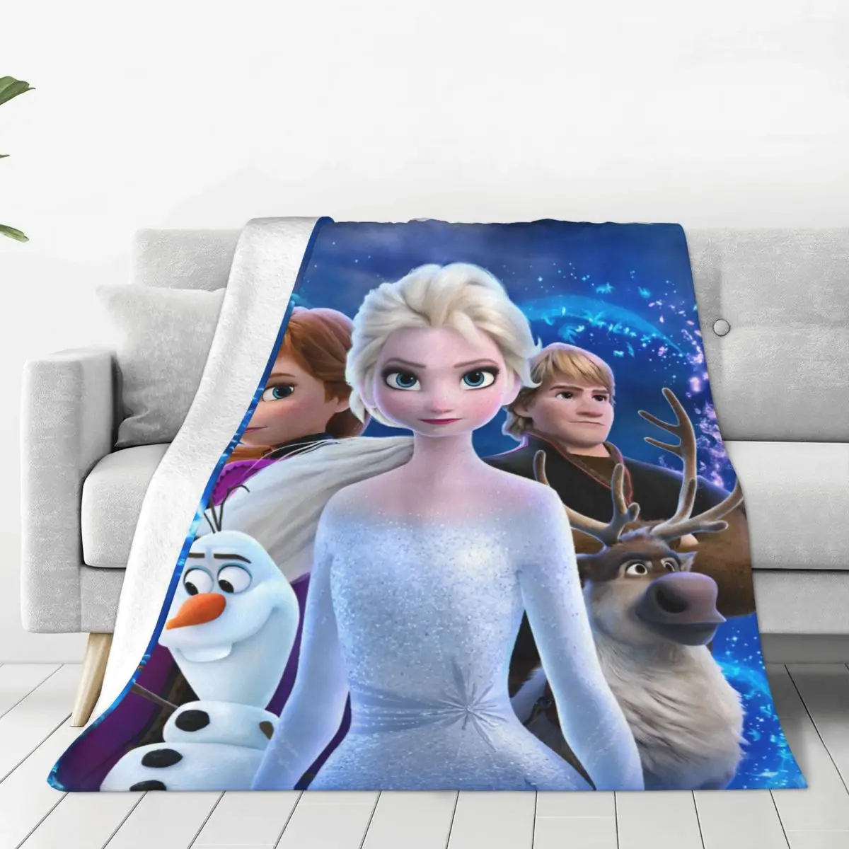 Frozen Elsa Princess Anna Flannel Blankets Soft Throw Blanket for Couch Chair Airplane Travel Novelty Bedspread Sofa Bed Cover