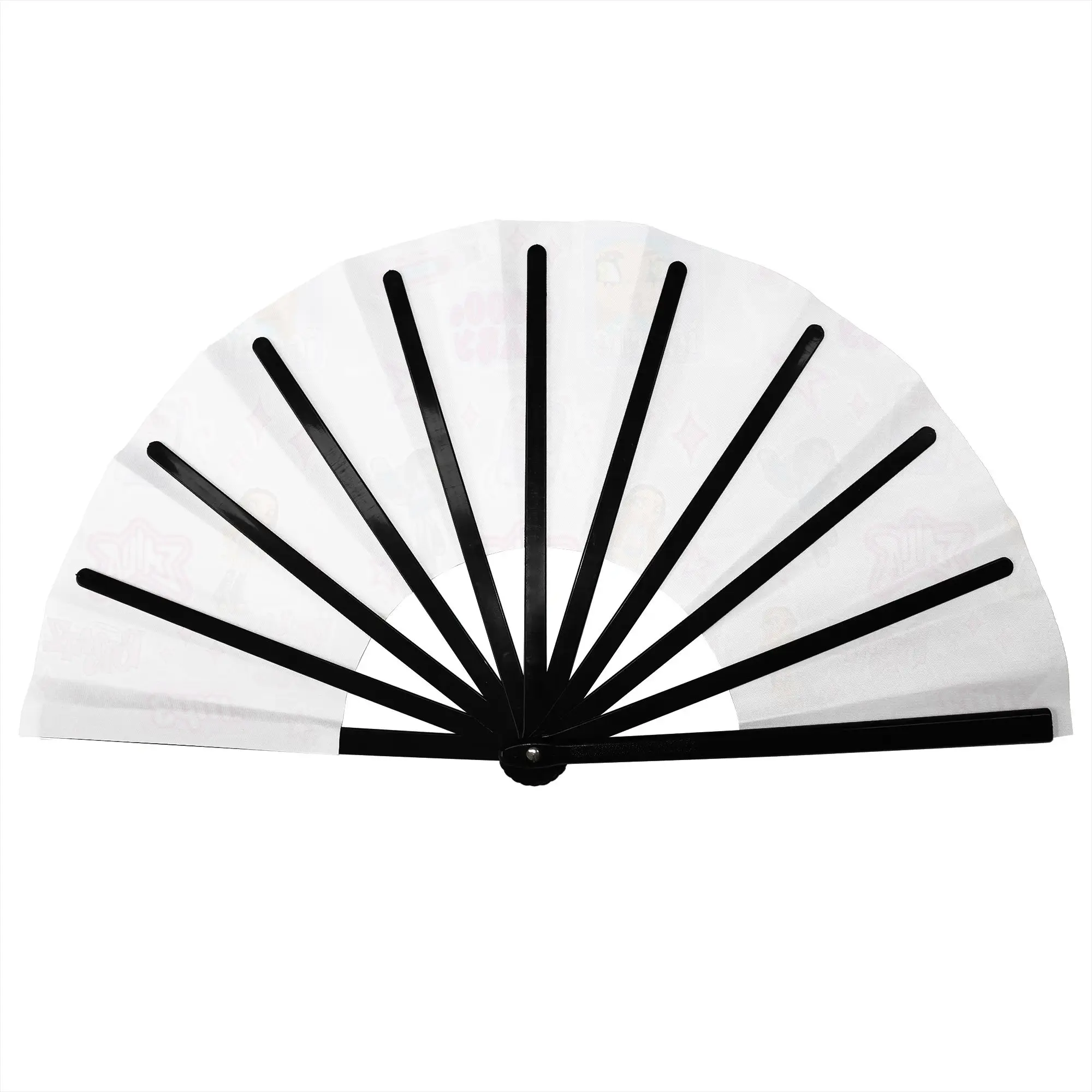 E-Emilia Mernes Mp3 Folding Hand Fan Custom Classic Vintage Poster Polyester Fabric Fan Novelty Summer Accessory Decorative Fans
