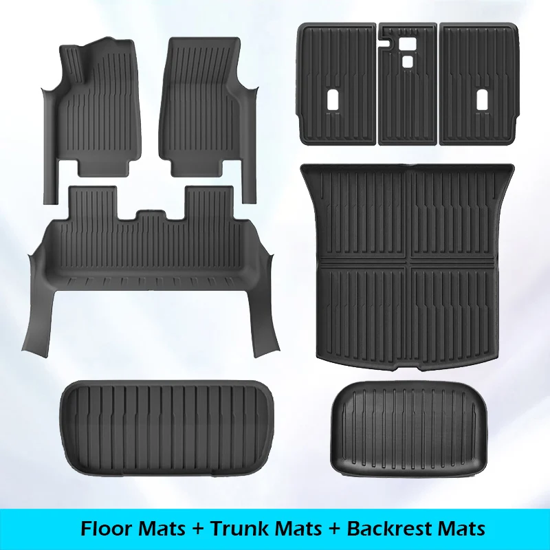 Vloermatten met Instaplijsten Bescherming Strip voor Tesla Model Y Juniper 2025 2026 All-weather Floor Cargo Liner Kofferbak Rugleuning Pad