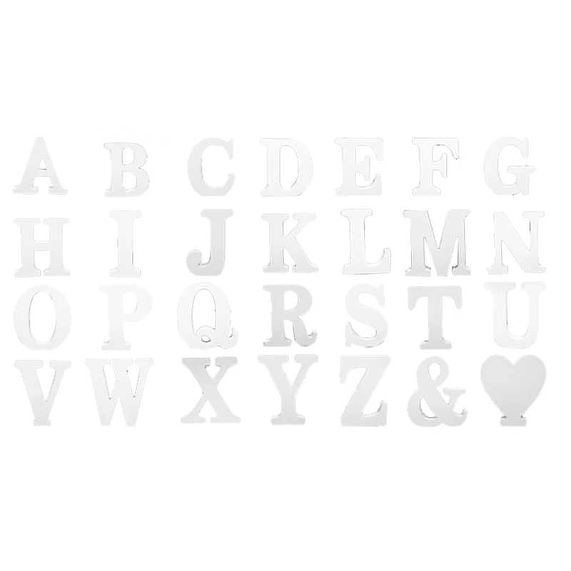 

28-Piece White Alphabet Wood Alphabet For Table Top Decor Standing, For Weddings, Birthdays, And Party Decor (3.9 Inch)