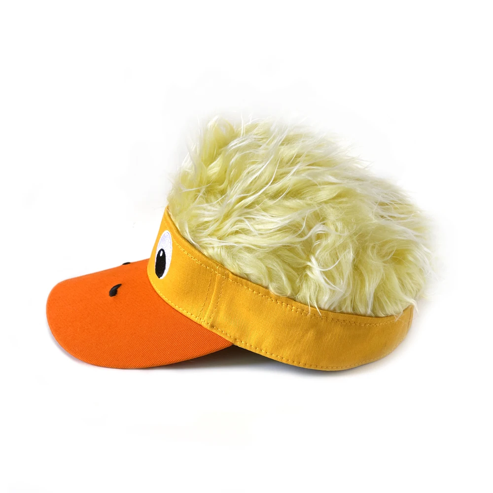 Spring and Autumn Yellow Duck Baseball Hat Men\'s Wig Hat Fun Short Hair Hat Breathable and Soft Suitable for Outdoor Party Hat