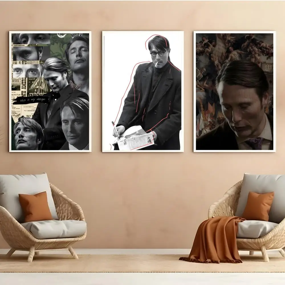 Mads Mikkelsen Poster Self Adhesive HD PVC Wall Art - Waterproof & Stain Proof For Home Office