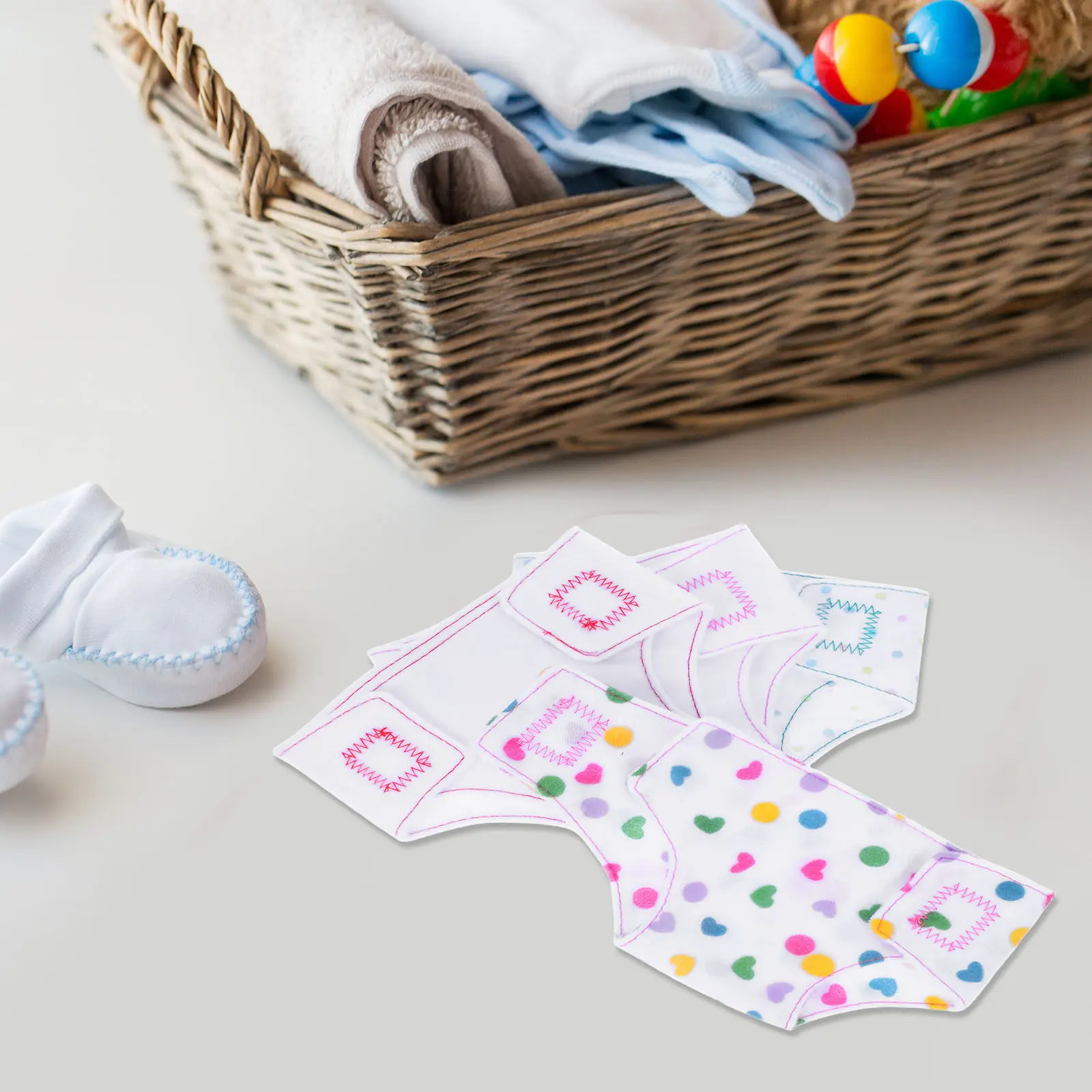 

4Pcs Baby Cloth Nappies Reusable Underwear Accessories for 18 Inch Girl Baby Diapers Role Play Party Outfits Cloth Nappies
