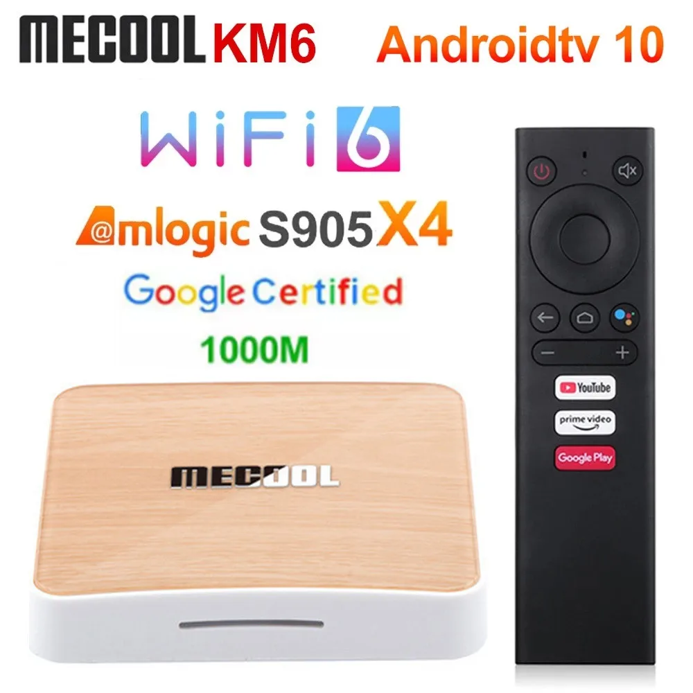 Mecool KM6 Android 10.0 Smart TV Box 4GB RAM 64GB ROM Amlogic S905X4 Deluxe 2.4/5G WiFi6 BT5.0 Google Certified Set Top Box