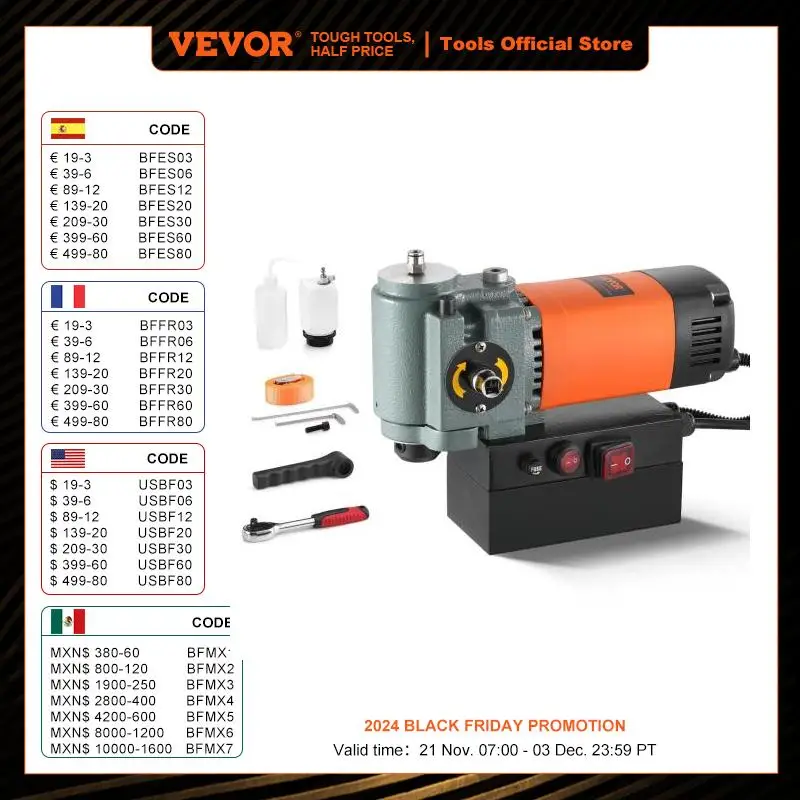 VEVOR Perceuse Magnétique à Profil Bas 1300 W, Perceuse à Colonne Magnétique Diamètre de Perçage