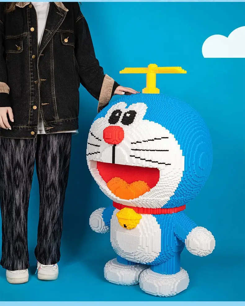 고난도 80000개 입자 초대형 도라에몽 조립 블록, 입체 장난감 장식품, 생일 선물