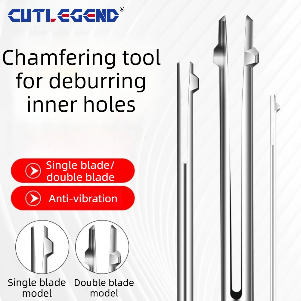 Beidseitiges Fasenfräsen 90 ° Fräser für vorder- und rückseitige Entgratung, doppelt abgewinkelt, innenliegend, für die Entgratung von Metalllöchern, CNC-Werkzeug, T-förmig