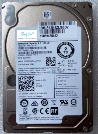 

Для серверного жесткого диска DELL ST2000NX0463 0TMVN7 0Y6W8N 0FVX7C 0XY986 ST2000NX0273 2T SAS 2.5 TMVN7 Y6W8N FVX7C XY986 2 ТБ