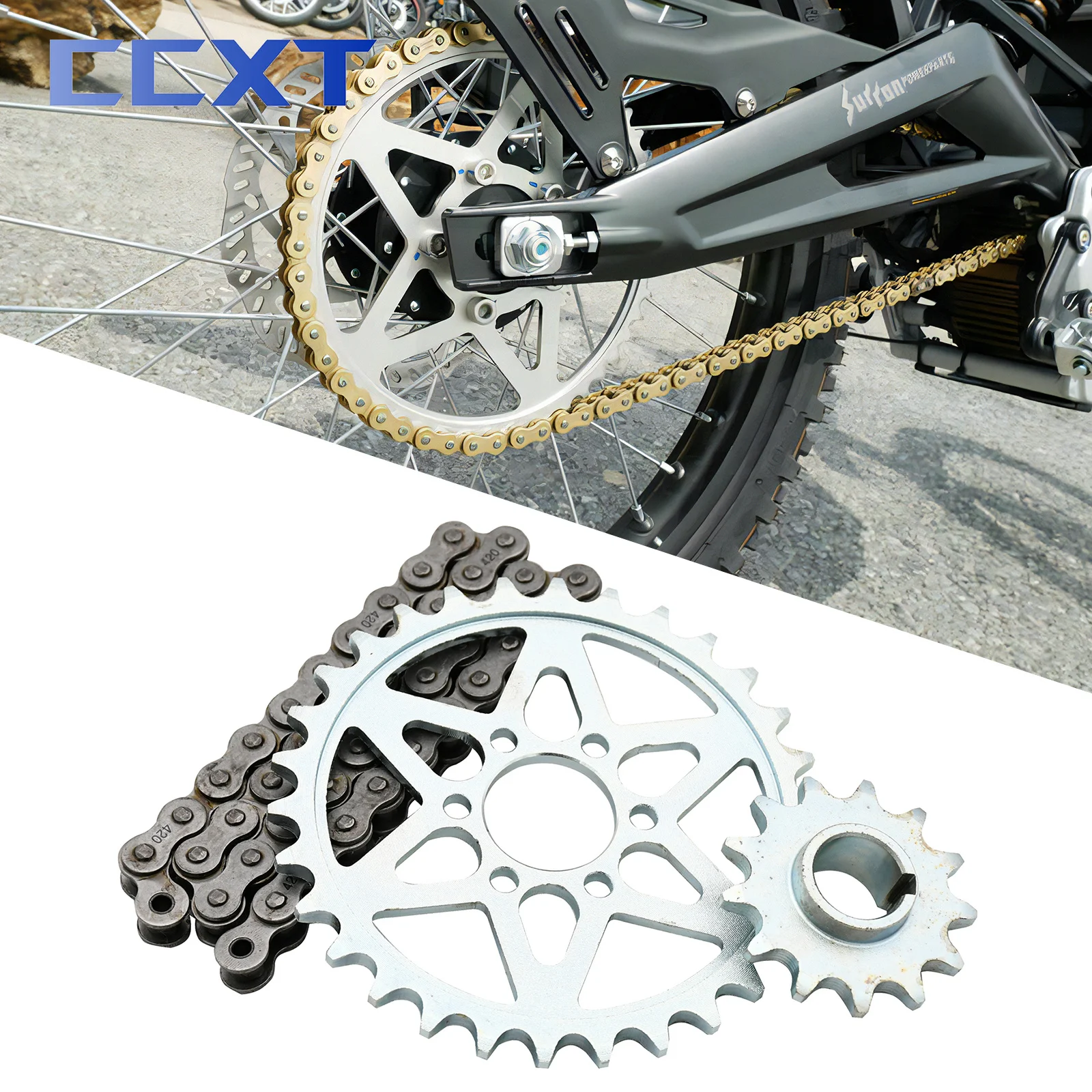 Motocross Electric Bike Sur-Ron 42 Section Chain 13T 30T Chainring Sprockets For Surron Light Bee & Light Bee X Universal