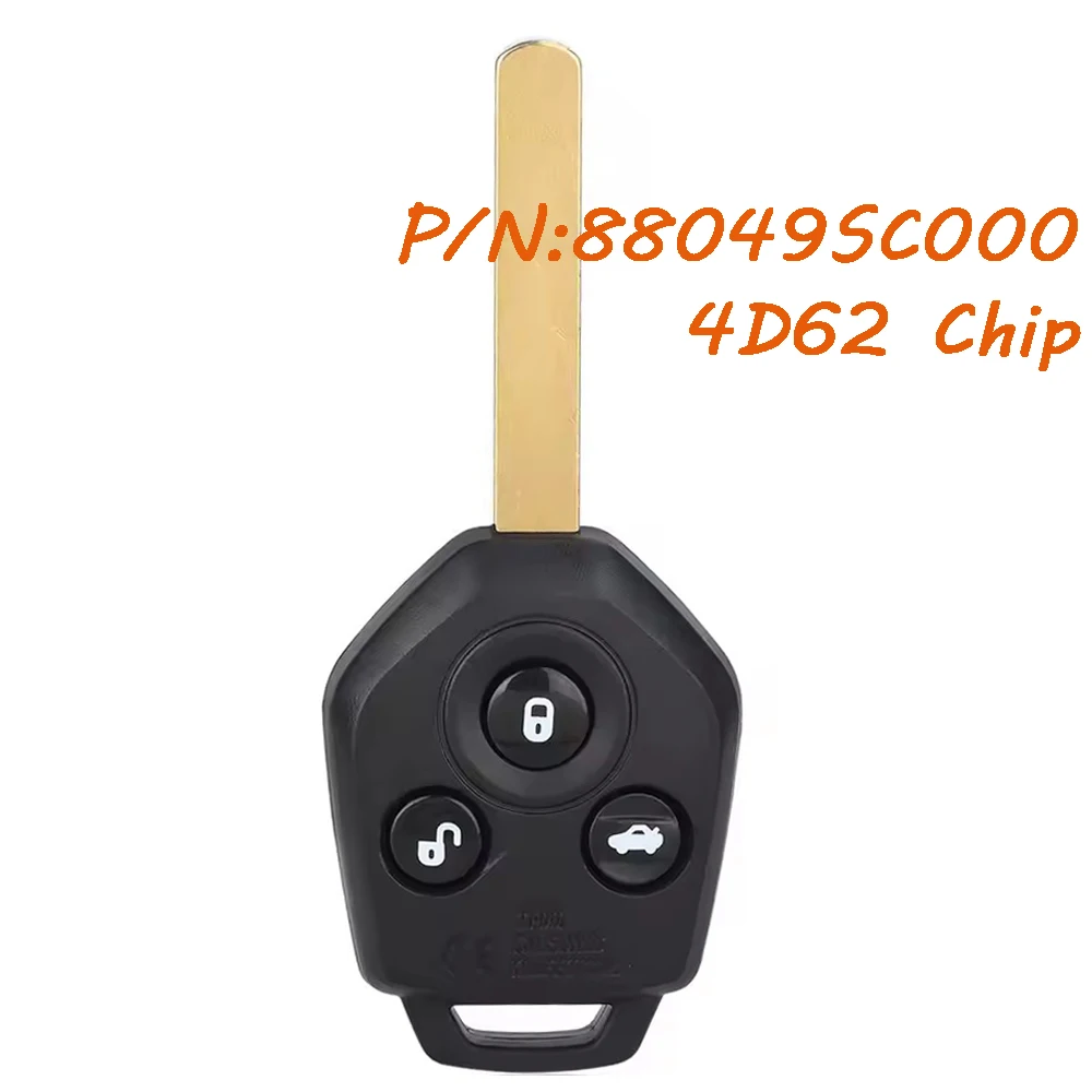 88049SC000 for Subaru Forester Outback Legacy 2008 2009 2010 2012 2013 2014 433MHz 4D62 Chip Car Remote Key Fob Without Logo