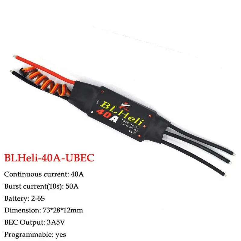 BLHeli Brushless ESC 12A 20A 30A 40A 50A 60A 80A com controlador eletrônico de velocidade UBEC para asa fixa DIY FPV RC Drone Avião