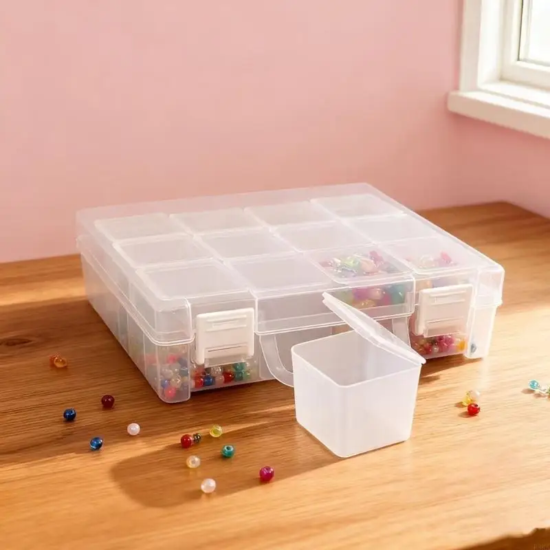   Clear Plastic Bead Craft Storage Container For Handmade Craft Jewelry Making