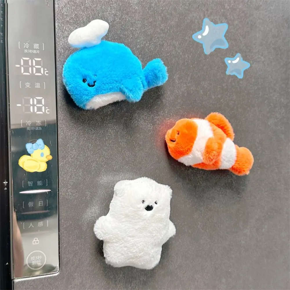 Strong Magnet Marine Animals Blind Bag Cute Plush Sea Animal Fridge Magnet Easy To Stick Plush Blind Bag ornaments Home Decor