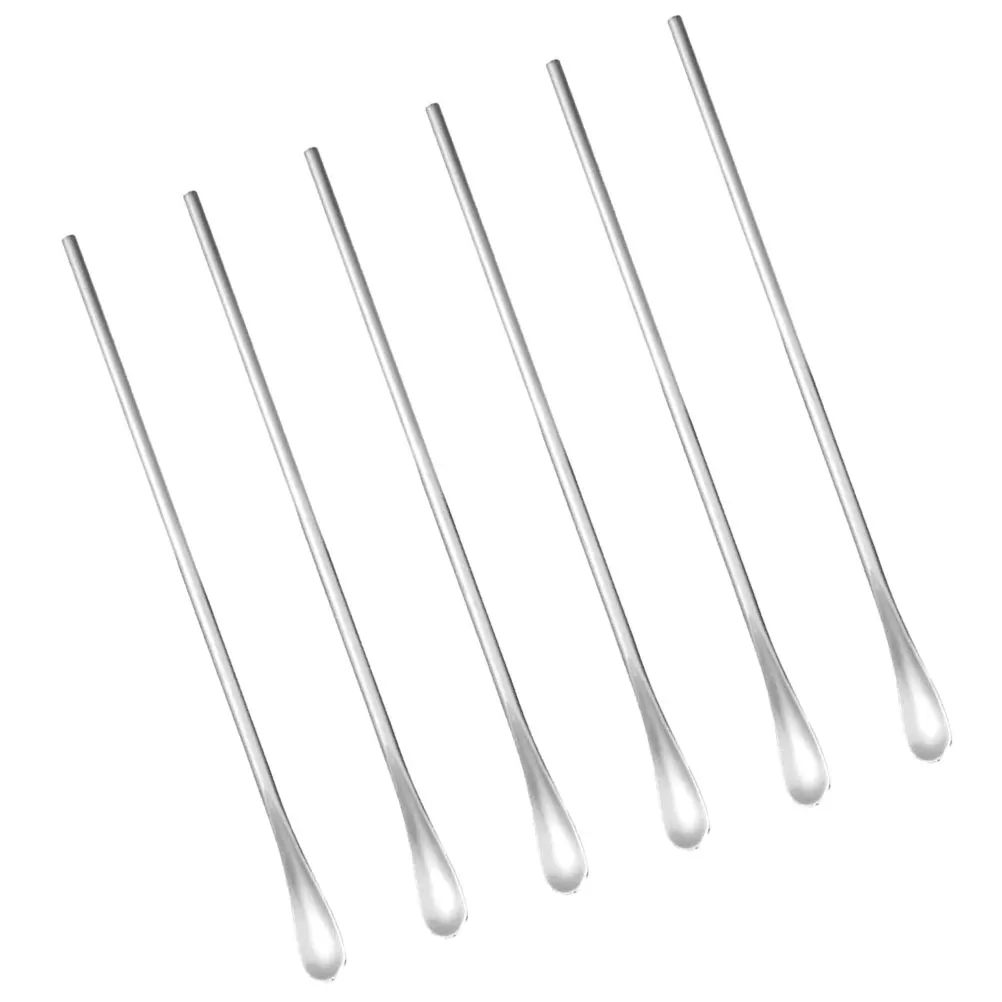 

6 Pcs Stainless Spoon 26cm Long H Color Kitchen Tool for Mixing Beverages Cake Ice Cream