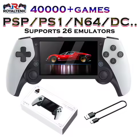 Portable retro handheld game console with 4.3-inch HD screen, 40,000+ games, suitable for dual-console players (PSSP, PS1, N64).