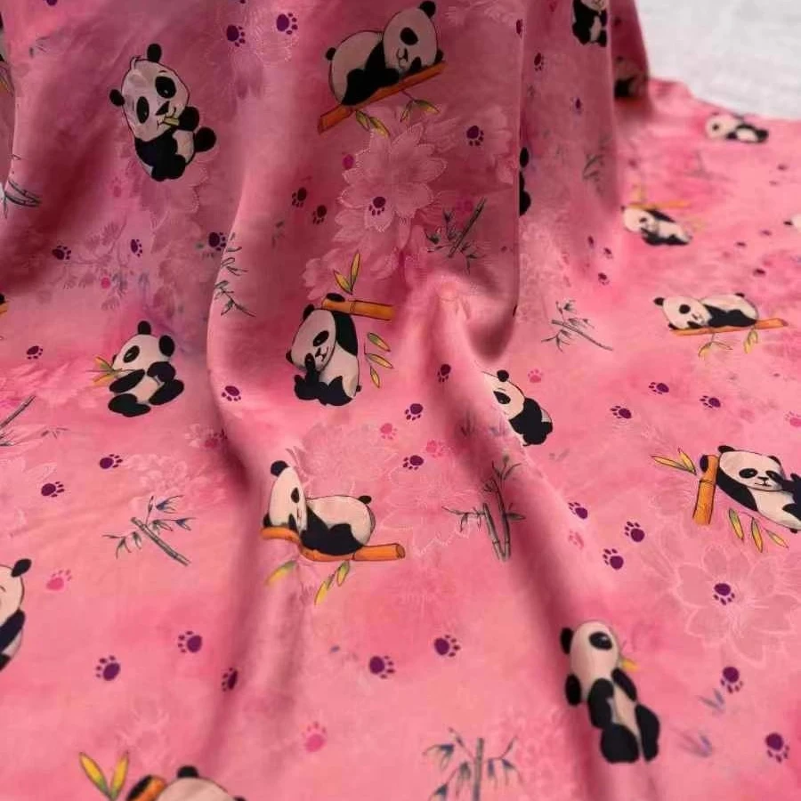 pink-heavy-silk-fabric-for-diy-sewing-summer-spring-lovely-pandas-printed-dress-pants-pajamas-vest-comfortable-material-r2484