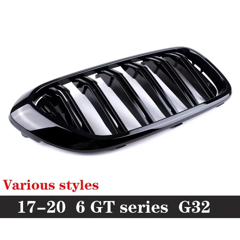 For BMW 6 Series 6 GT G32 640i 630i 2017-2020 Kidney Grille Glossy Black ABS M Style Color Plastic Front Bumper Auto Decor Grill