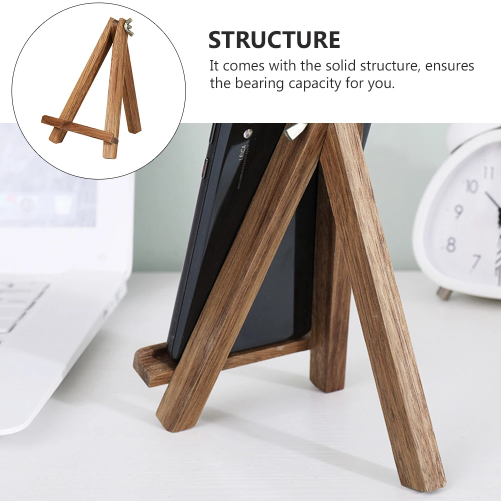 

1pc Folding Easel Phone Holder Wooden Stand For Desk Durable Adjustable Desktop Rack Compact Painting Display Shelf
