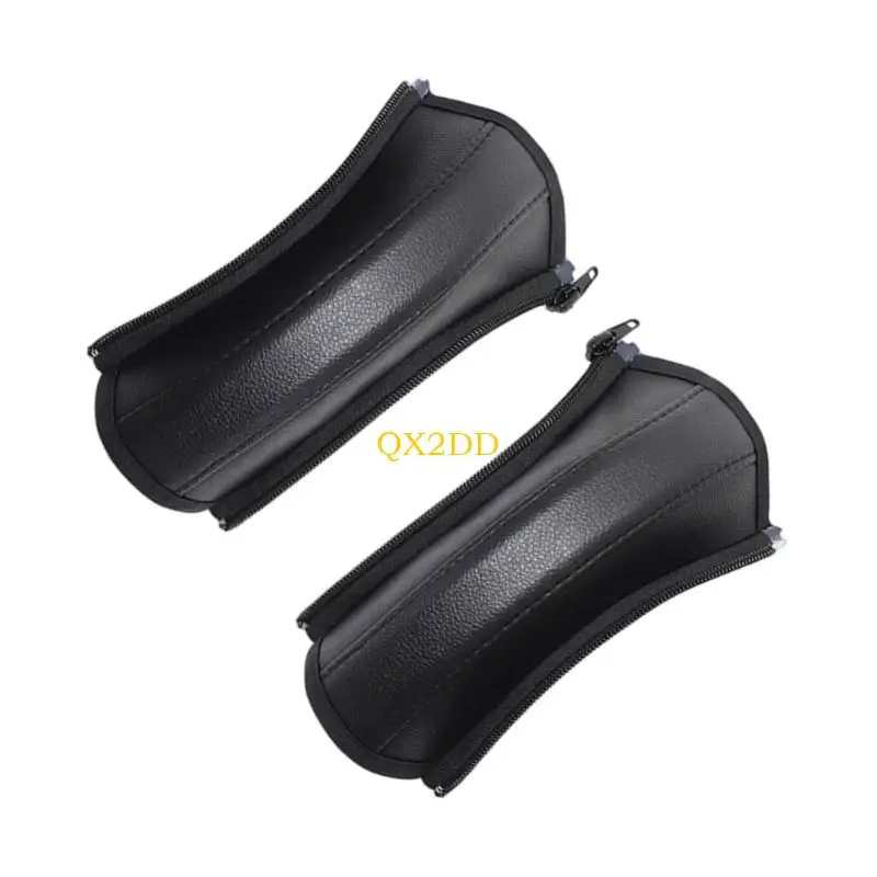QX2D Universal Strollers Handle Cover Set Nonslip Grip Case Easy Cleaning PU Leather
