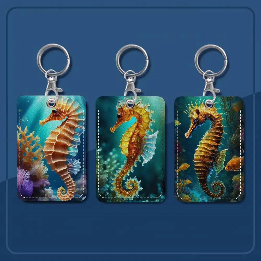 

Marine Classic Organism Seahorse Personalised Print Card Holder Suitable For Holder Girls Door Card Case Women Badge Holder