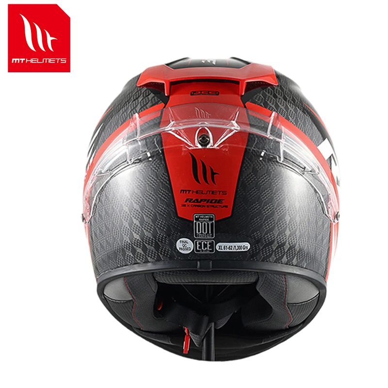 MT Capacetes Leves Capacete de Motocicleta RAPIDE PRO CARBON Material Original Full Face Off Moto DOT ECE com Forte ABS Shell