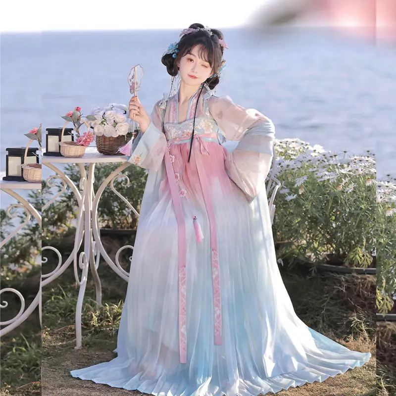 Sukienka Hanfu Kobieca starożytna chińska dynastia Tang cosplay tradycyjna świeża elegancka sukienka Hanfu do tańca wróżki