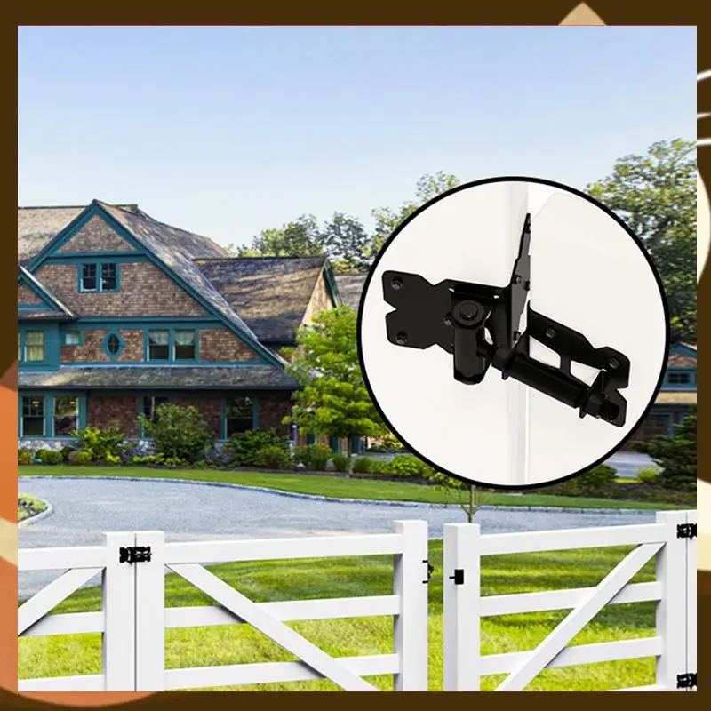 

Hot 2 Pack Self Locking Gate Latch Hinges Set Heavy Duty Hardware Hinges For Vinyl And Wood Fence With Installation Screws