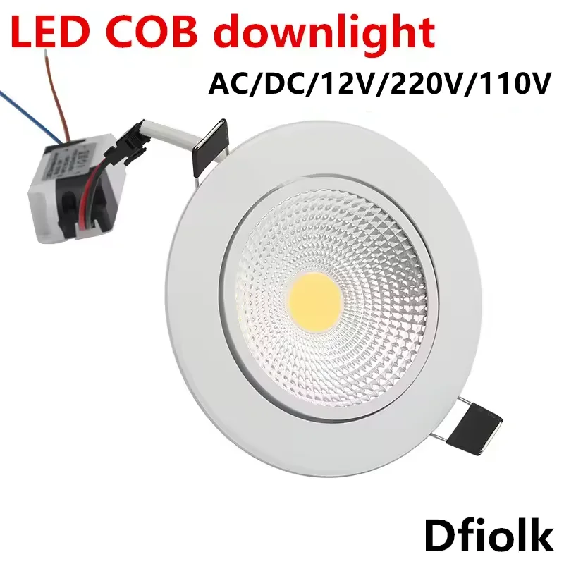 Super bright LED recessed LED spotlight with dimmable COB 5W 7W 9W  LED spotlight LED decorative ceiling light AC / DC 12 V