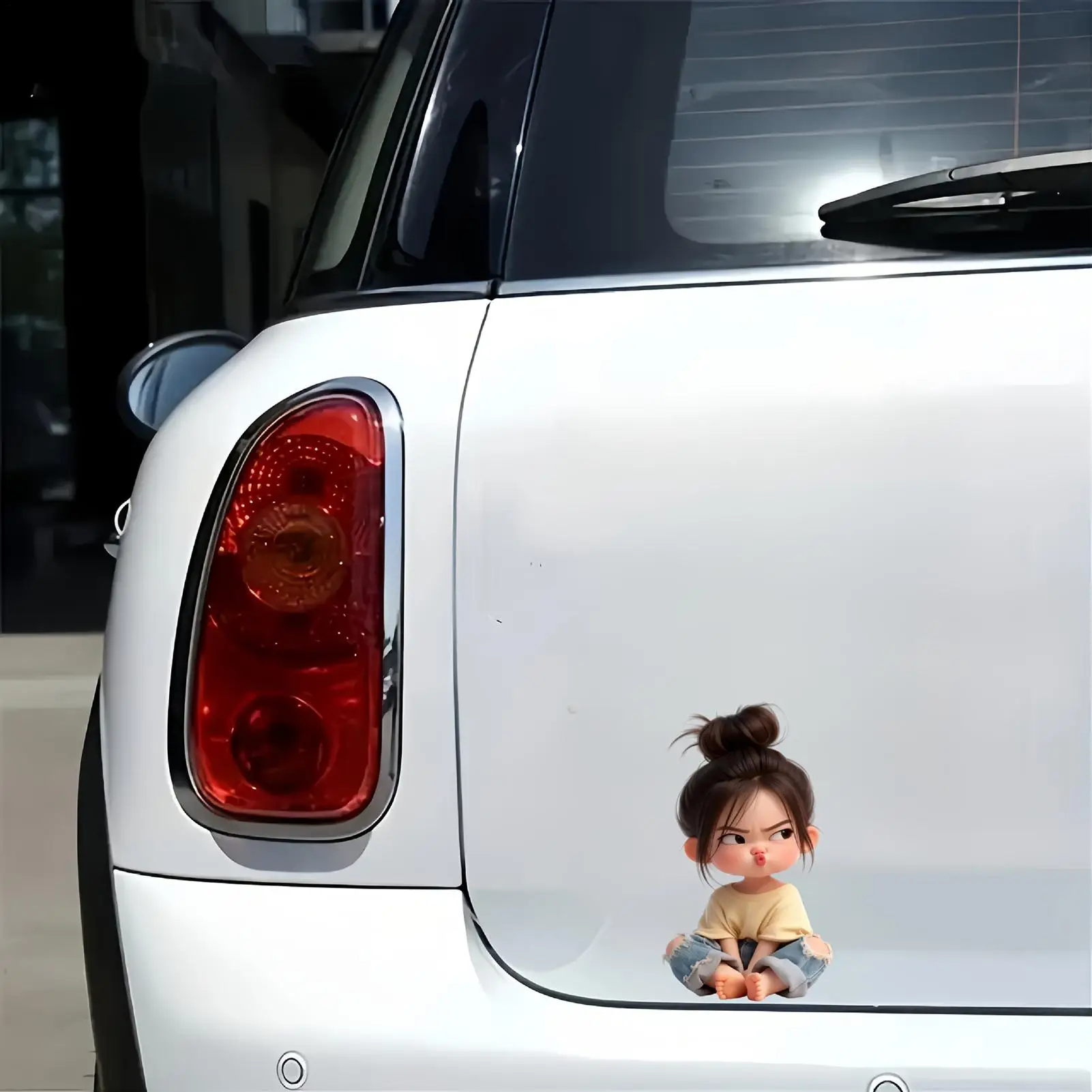 Car Window Sticker Waterproof Cute Girl Pattern Window Or Bumper Decal For Skateboard Vehicle Refrigerator Thermal Cup Women
